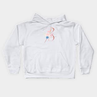 Letter B Rose Gold and Watercolor Blush Pink and Navy Kids Hoodie